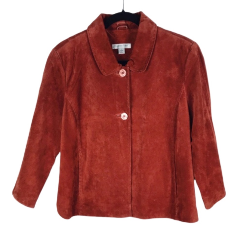 Coldwater Creek Rust Orange Leather Jacket - Picture 3 of 8